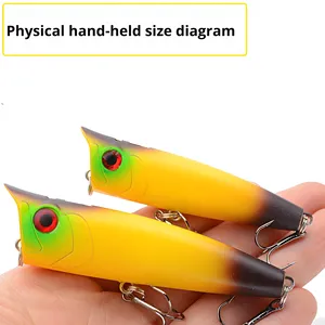 7cm/11G 8cm/16,5g Topwater Popper señuelo de <span class=keywords><strong>Pesca</strong></span> cebos duros superficie <span class=keywords><strong>pesca</strong></span> Iscas De <span class=keywords><strong>Pesca</strong></span> Do Robalo Leurre De Peche - Product Image 2