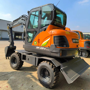 Excavatrice sur pneus de qualité DOOSAN de 6 tonnes / Excavatrice sur pneus Doosan DX60w Eco DX60W-9C de Corée du Sud - Product Image 1