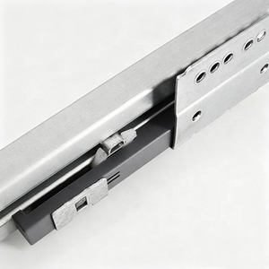 Sistema de cierre de cajones de metal plateado blanco para cocina con barra redonda - Product Image 3