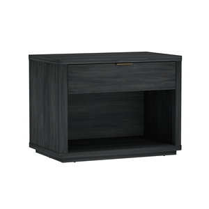 Nightstand In Charcoal Gray Modern Minimalist Design <b>Storage</b> <b>Drawer</b> Bedroom Furniture - Product Image 6