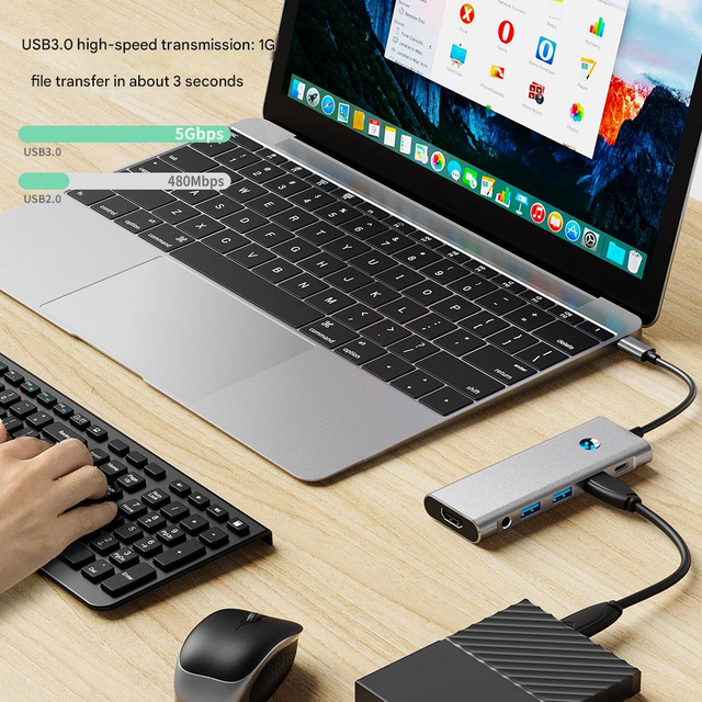 FC&EC USB C Docking Station 9 in 1 Aluminum  20 4K 60Hz USB 30 5Gbps SD TF Card Reader 100W PD for MacBook Laptop