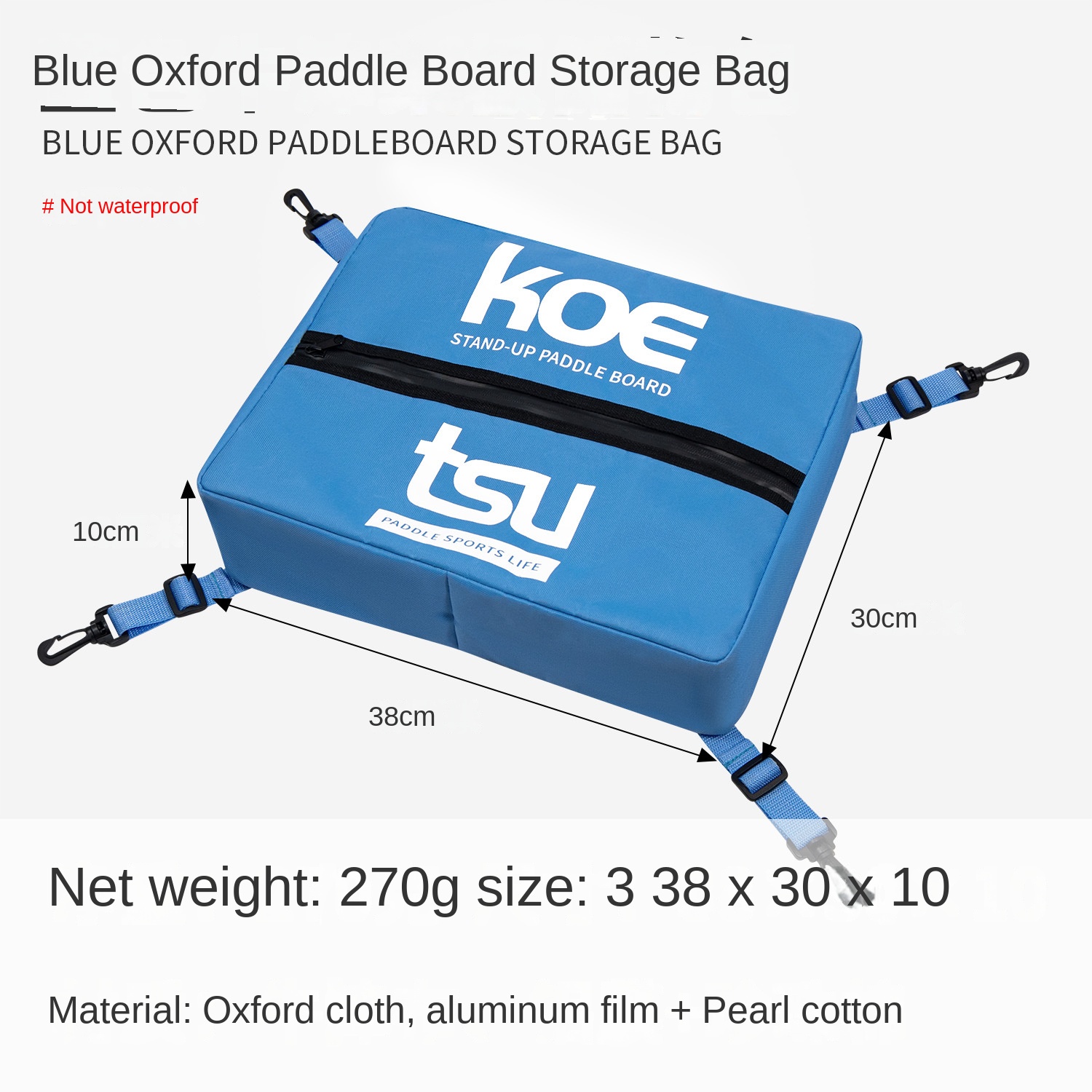 Sac de rangement bleu oxford pour paddle board