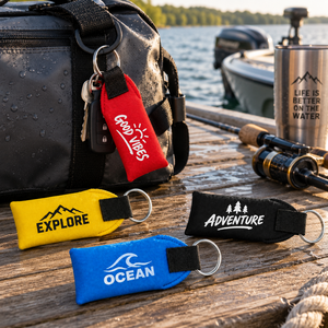 Porte-clés flottant en néoprène personnalisé par sublimation pour la navigation de plaisance, le kayak, la planche à pagaie, la voile, les sports nautiques, fabrication OEM ODM - Product Image 1
