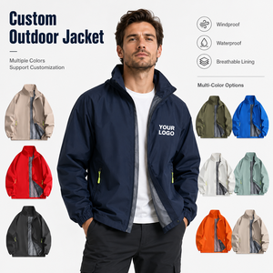 Personalized Outdoor <b>Jacket</b> Men Waterproof Windproof Shell With Logo Label For Employee Uniform And Company Apparel - Product Image 1