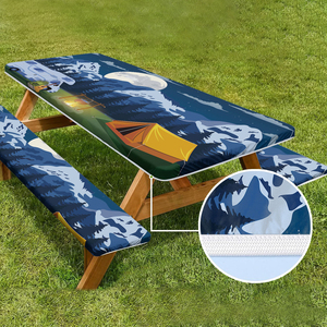72x28 Zoll 3Pcs Elastic Fitted Recta ngle Printed Öl dicht Wasserdicht Camping Picknick Tischdecken Tischdecke und Tischdecken Set - Product Image 2