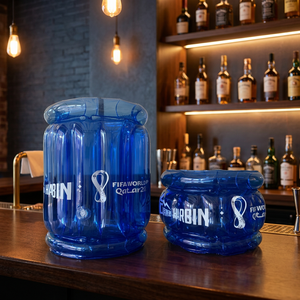 Portavasos inflable de PVC con diseño de la Copa Mundial, enfriador de cerveza inflable ecológico personalizado para enfriar bebidas en eventos deportivos - Product Image 1