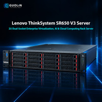 Server Rak 2U Lenovo ThinkSystem SR650 V3 Asli dengan Dual Intel Xeon Generasi ke-5 AnyBay NVMe, Server Komputasi Kepadatan Tinggi