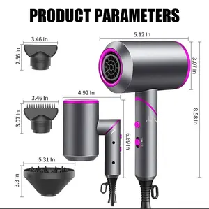 Secador de Pelo Iónico Plegable de Alta Calidad, Tecnología Innovadora Negra, Secador de Pelo Profesional para Mascotas <span class=keywords><strong>Confu</strong></span> de 1600 W para Exteriores y Hoteles - Product Image 5