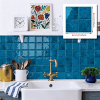 Autocollant mural 3D en époxy 15,25x15,25mm (6x6) pour carrelage, étanche, à peler et coller, pour crédence de cuisine et salle de bain, en PET+PU D-PBS, vente en gros OEM