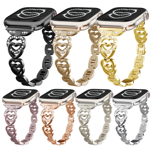 Enjoy Pretty Custom Women Love Diamond Pulsera Banda de acero inoxidable para Apple Watch 8 Ultra 7 6 5 4 Band Luxury 45mm I Watch Strap - Product Image 1