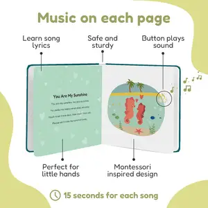 Best seller spagnolo sei lingue scopri i bambini educativi canzoni di buon compleanno musicali libri sonori interattivi per il bambino