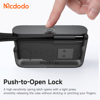 Kit de chargeur de voyage portable Mcdodo 215, adaptateur de câble USB-C en nylon 60W, ensemble d'accessoires, broche d'éjection SIM, emplacement pour carte Micro TF, étui de rangement