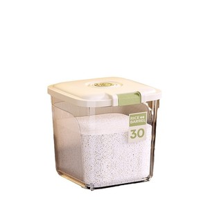 Transparent & Solid White Food <b>Container</b> Airtight Rice Dispenser Bucket PP Mixed Grain Kitchen Food Assistant With Wheels Lid Yd - Product Image 5