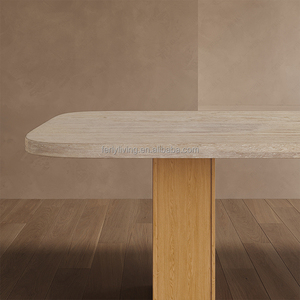 Ferly đơn giản phong cách sang trọng phòng ăn đồ nội thất thiết lập phong cách tếch hình chữ nhật bàn ăn thiết lập với đá cẩm thạch tự nhiên hàng đầu - Product Image 3