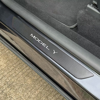 Protection de seuil de porte en fibre de carbone pour Tesla Model Y Juniper Model 3 2025 2026, plaque de protection de seuil de porte intérieure