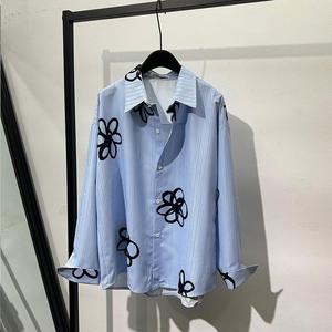 Blusa de Alta Calidad con Estampado Floral para Mujer, Manga Larga, Botones, Tejido Transpirable, Estilo Casual para Otoño y Primavera, Logotipo en la Parte Delantera - Product Image 2