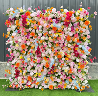 Toile murale en tissu 3D à fleurs de rose, décoration murale pour mariage, rouleau de tissu pour fond de scène, fournitures de décoration de mariage, vente chaude