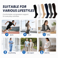 Chaussettes de compression graduée 15-20 mmHg en gros, hauteur genou, pour le sport, la course et les voyages, pour hommes et femmes