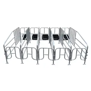 Establo <span class=keywords><strong>de</strong></span> gestación galvanizado para cerdas, establo <span class=keywords><strong>de</strong></span> parideras y engorde con corral <span class=keywords><strong>de</strong></span> cría y comedero, usado para granjas. - Product Image 1
