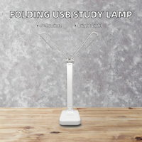 Lampe de lecture de table pliable multifonctionnelle à LED avec protection oculaire, rechargeable par USB, moderne, blanche, CJD D20B