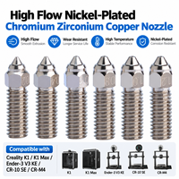 Buse en acier trempé, laiton, alliage de cuivre nickelé, 0,2-1,2 mm, haute vitesse, haut débit, pour Creality K1/K1 Max/Ender-3 V3 KE/CR-10