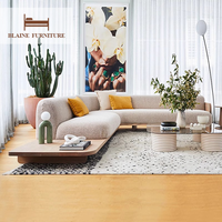 BLAINE Garantie de satisfaction Design minimaliste Mobilier de salon Ensemble de canapés sectionnels modernes en tissu, bois massif et éponge pour villa