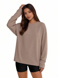 <strong>Womens</strong> Oversized Long Sleeve T-<strong>Shirts</strong> 2026 Basic Crewneck O-Neck Tee Fall Tops Casual Essential Workout Y2K Clothes - Product Image 3