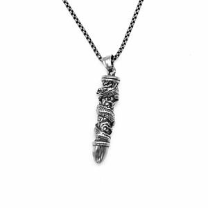 yunnique Stainless Steel Dragon Bullet Pendant Necklace For Men Animal Design Gift Jewelry - Product Image 1