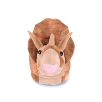 Chaussons en peluche de renne brun festifs, chauds et douillets pour les fêtes de Noël