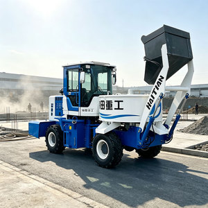 Camion malaxeur à béton à chargement automatique, malaxeur à béton à cuve forçée, petit malaxeur à béton mobile avec trémie auto-alimentée - Product Image 2