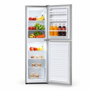 Réfrigérateur moderne blanc à double porte avec congélateur supérieur, sans givre, pour appartement, villa et maison de luxe - Product Image 1