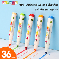 Marqueurs d'aquarelle lavables très demandés, 36 couleurs, non toxiques, effaçables, anti-fuite, pour le dessin des enfants, fournitures scolaires