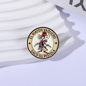 Pin de esmalte <span class=keywords><strong>EL</strong></span> RATN <span class=keywords><strong>VAQUERO</strong></span> SAC SU PISTOLA, canciones infantiles mexicanas, broche de ratón <span class=keywords><strong>vaquero</strong></span> con pistola, insignia para solapa de bolso, regalos de joyería - Product Image 3