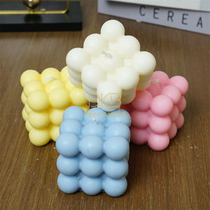 Bougie aromathérapeutique en cube 3D faite à la main en gros - Fleur à bulles parfumée à la cire de soja, longue durée de combustion, écologique, décoration de la maison - Product Image 5