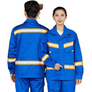 Uniformes de travail réfléchissants en polyester et coton bleus pour hommes, personnalisables directement en usine, nouveaux vêtements de sécurité avec réflecteurs pour le travail en extérieur - Product Image 1
