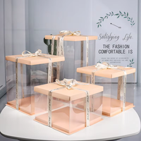 Boîtes à gâteaux en plastique transparent jetables en gros pour boulangerie, desserts, pain, anniversaires et mariages