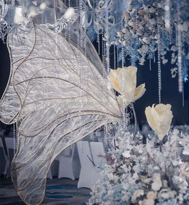 Vente en gros LED papillon toile de fond décoration de scène de mariage arc de fond en métal de mariage à vendre - Product Image 6