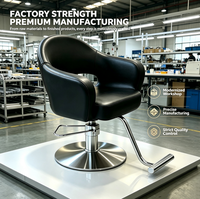 Fauteuil de Barbier Inclinable Multifonctionnel en Cuir, Chaise de Coiffure Portable et Durable avec Base Métallique pour la Teinture des Cheveux et l'Utilisation en Salon de Coiffure