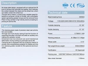 Machine à changer les pneus de voiture automatique Jingjiu 906S 30 pouces, diamètre de roue maximal 1150 mm, multi-tension, <span class=keywords><strong>pour</strong></span> équipement de <span class=keywords><strong>garage</strong></span> de réparation <span class=keywords><strong>automobile</strong></span> - Product Image 3