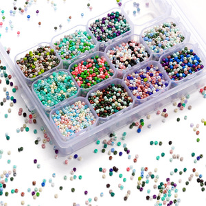 Cuentas de vidrio de colores de 2 mm, cuentas redondas sueltas para hacer pulseras, accesorios de joyería DIY al por mayor - Product Image 1