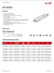 ไดรเวอร์ไฟ LED แบบปรับหรี่แสงได้ UL/CUL CV Flicker Free 150W DALI Push Dimmable 100-277V AC-DC 12V 24V IP67 กันน้ำ - Product Image 6