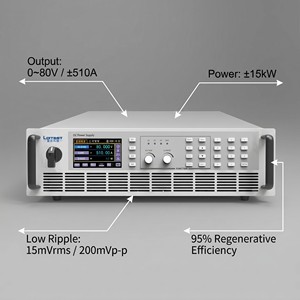 แหล่งจ่ายไฟแบบสองทิศทางกำลังสูง PBS 2080-510L (80V/510A/15kW) แหล่งพลังงานแบบป้อนกลับสำหรับระบบทดสอบยานยนต์ไฟฟ้า - Product Image 3