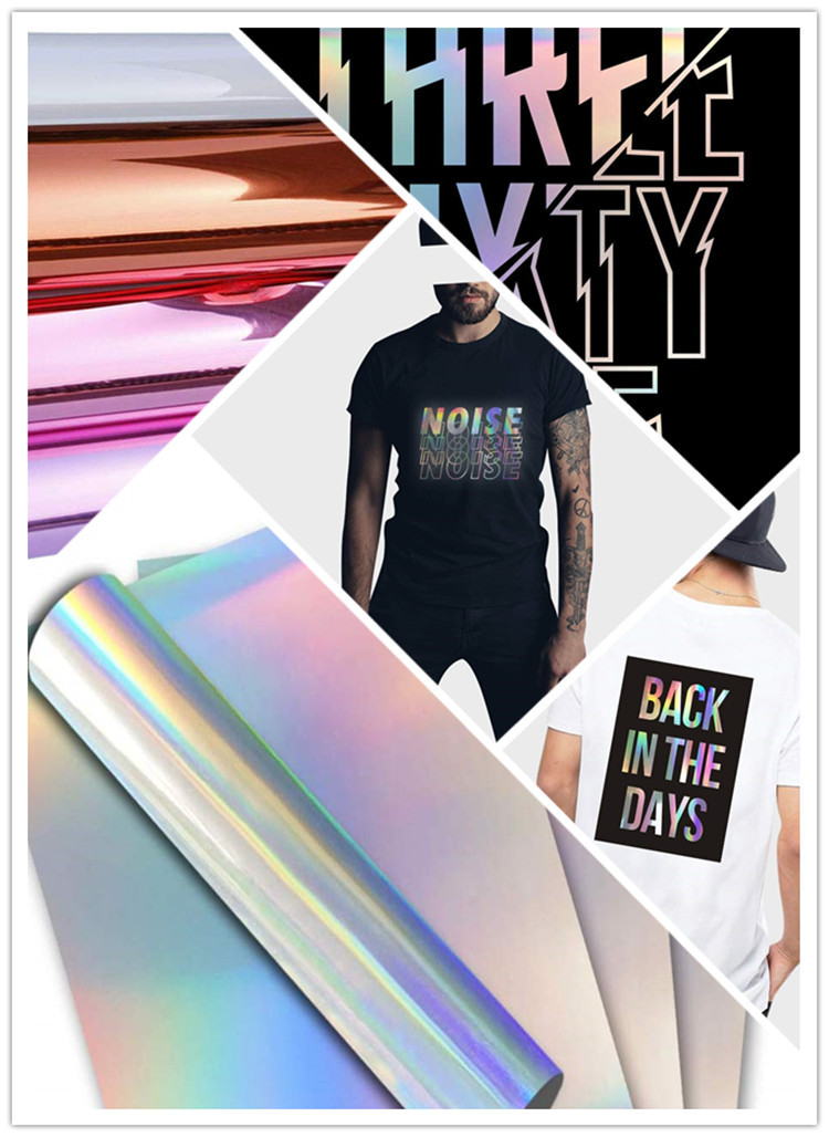 En gros Logo Personnalisé de Haute Qualité Dans Le Monde Entier Arc-En-Ciel Réfléchissant Transfert de Chaleur Vinyle