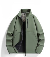 Veste Softshell d'extérieur coupe-vent à col montant en polaire pour homme, 100 % polyester, fabrication usine, support de personnalisation OEM/ODM B2B