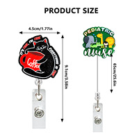 Nouveau porte-badge rétractable en acrylique pour infirmière d'hôpital vétérinaire avec rotation à 360° °   Clip arrière rotatif en forme d'alligator