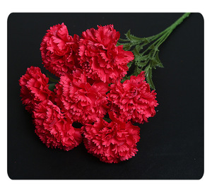 Fleur artificielle, bouquet de 7 œillets, fausse composition florale pour décoration de salon, bouquet de mariage, usine d'arrangements floraux - Product Image 3