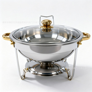Stainless Steel Food <b>Warmer</b> Circular 500-1500W Hotel <b>Buffet</b> Stove - Product Image 4