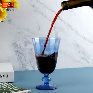 Vintage Kristallweinglas – Blau/Rosa Transparent mit Gravur, 320ml Fassungsvermögen, Klassischer Stil für Partys, Individuelles Logo - Product Image 5