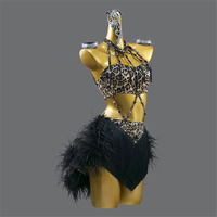 Robe de danse latine pour femmes, tutu et jupes en spandex noir, vêtements de compétition, tenue de performance, costume de danse professionnel pour l'entraînement