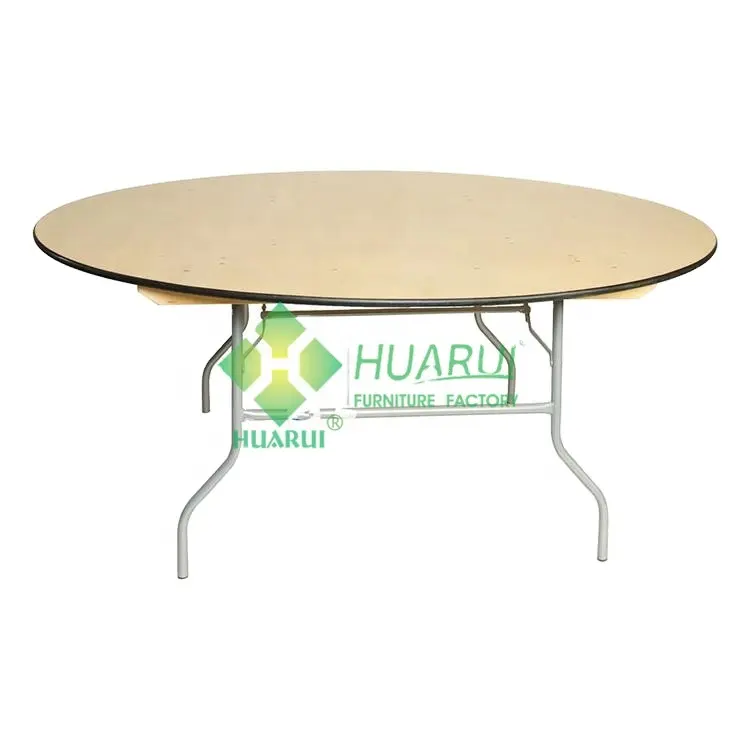 Tables rondes pliantes en bois en plastique de 60 pouces et 5 pieds pour banquet